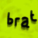 green square with the word brat
