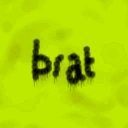green square with the word brat